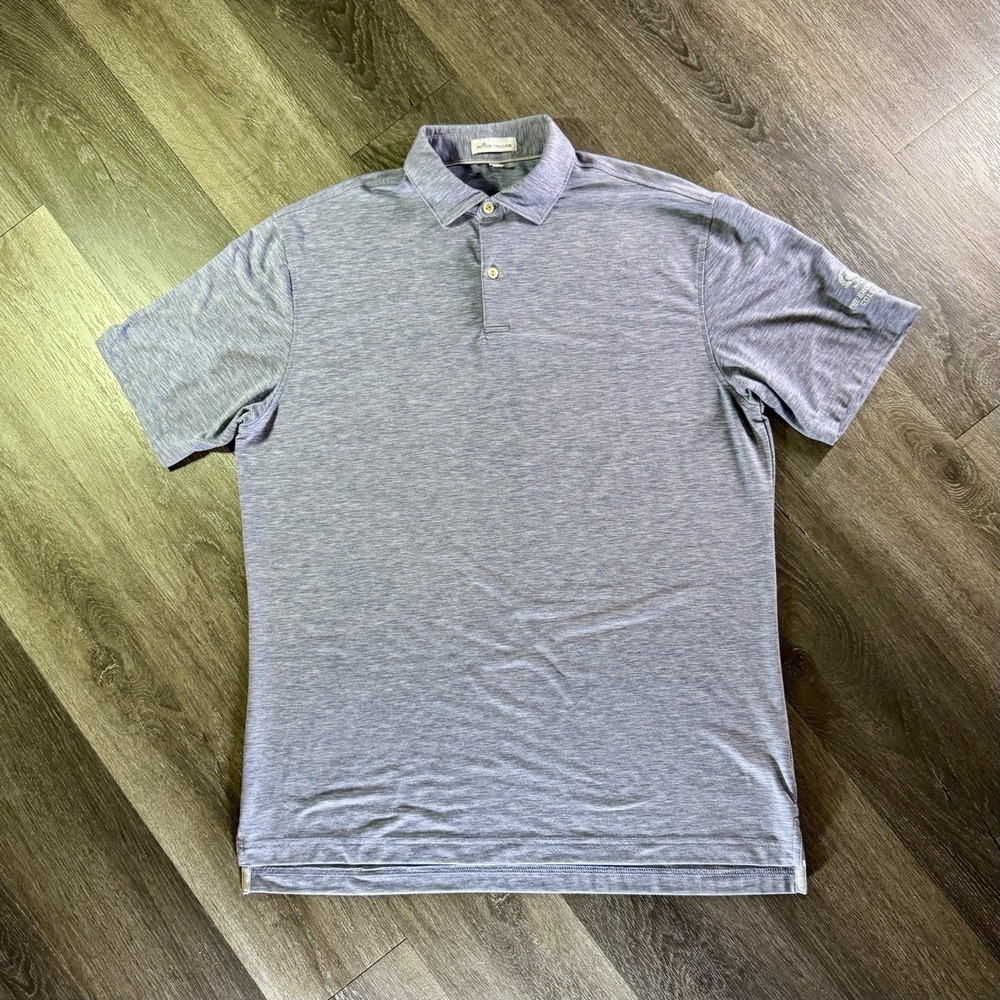 Peter Millar Men's Purple Stretch Knit Polo/Golf Shirt M Short Sleeve Solid